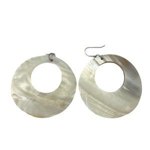 Shell Hoop Dangle Earrings